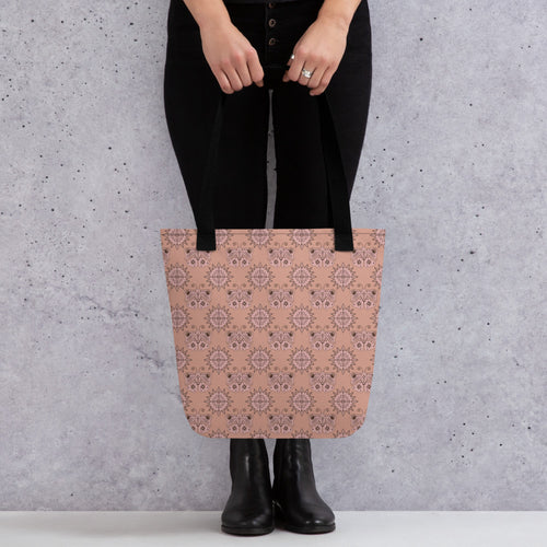 Mocha Butterfly Eye Tote Bag mockup 1 pattern preview