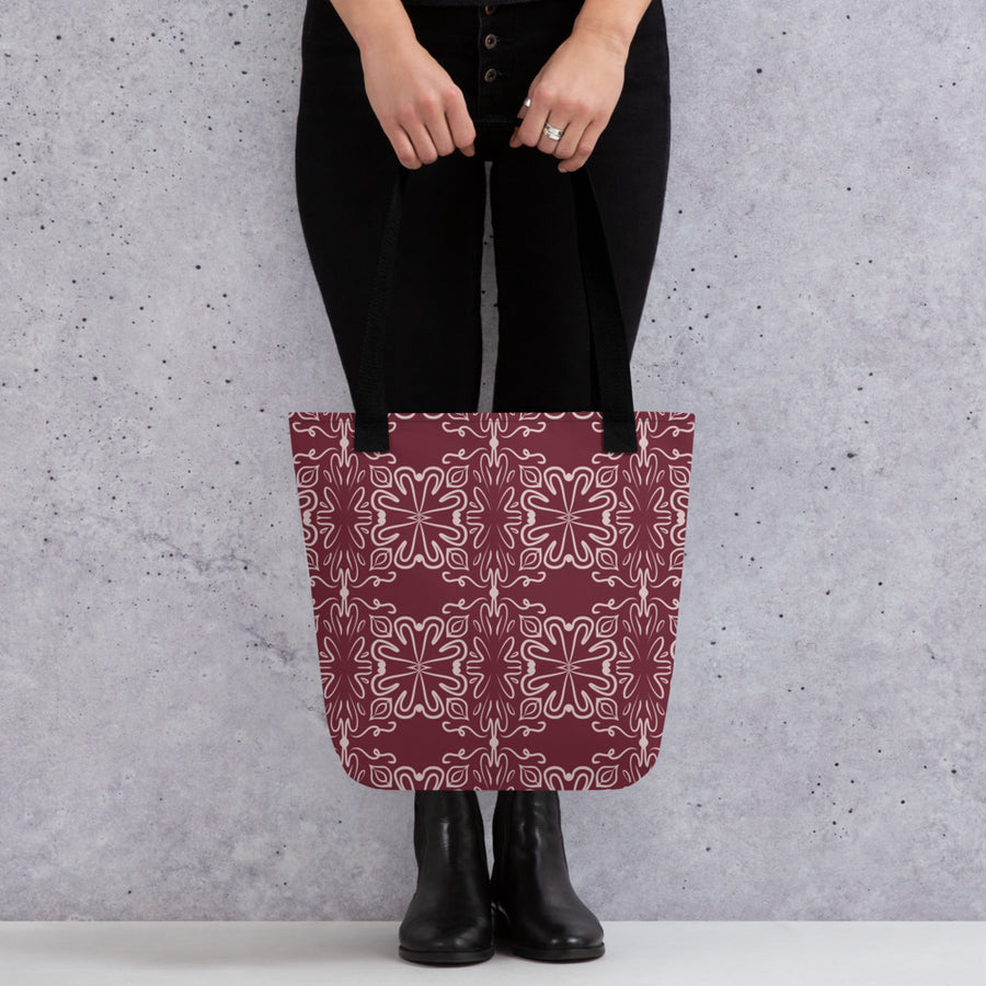 Crimson Garden Tote Bag mockup 1