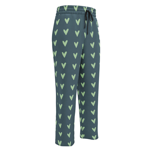 Coachella Puppy Love Slate Mint AOP Wide-Leg Joggers mockup 1 pattern preview