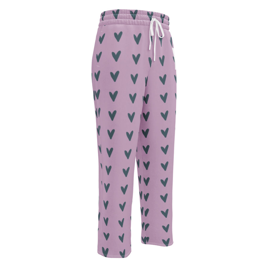 Coachella Puppy Love Mint AOP Wide-Leg Joggers mockup 1