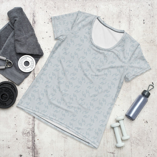 Misty Damsel Tea And Biscuits AOP Women's Athletic T-Shirt mockup 1 pattern preview