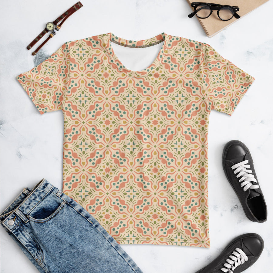 Serpentine Bloom AOP Women's T-Shirt mockup 1