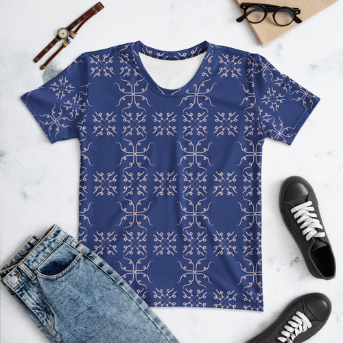 Curl Cross AOP Women's T-Shirt mockup 1 pattern preview