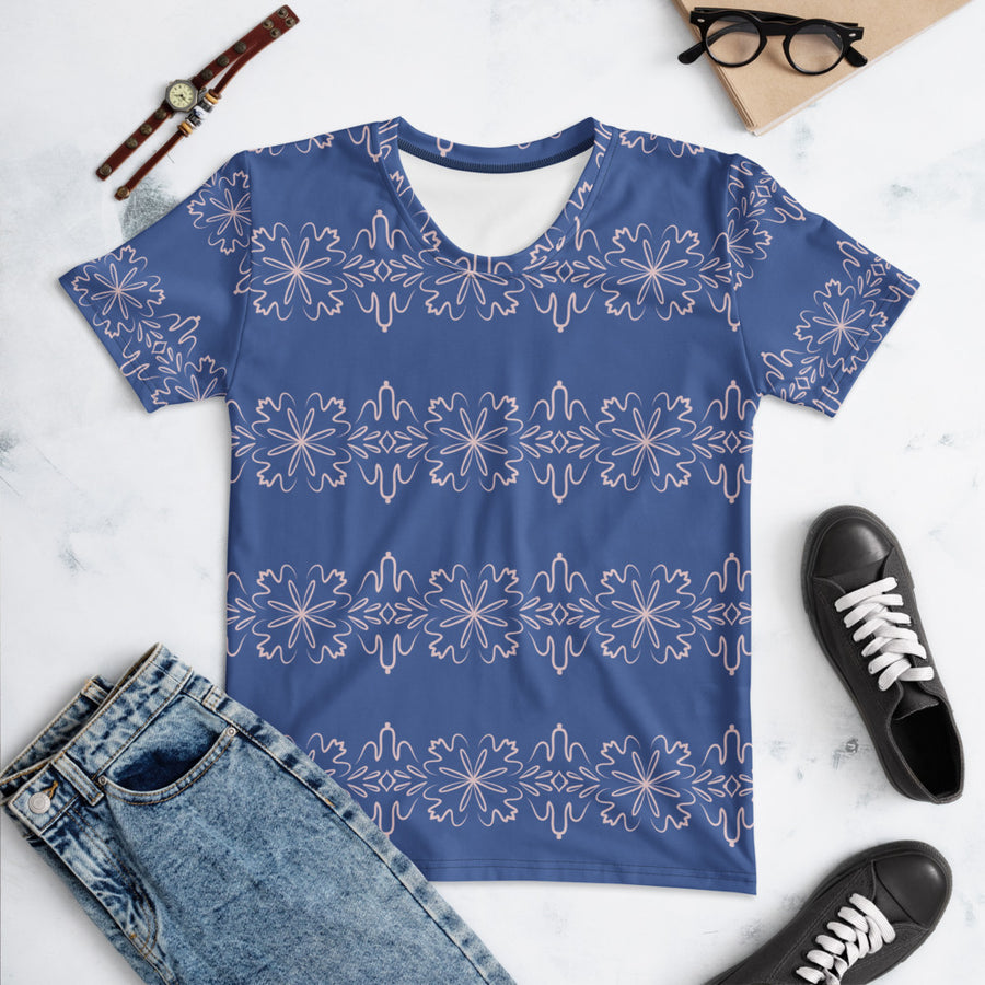 Leaf Damask AOP Women's T-Shirt mockup 1