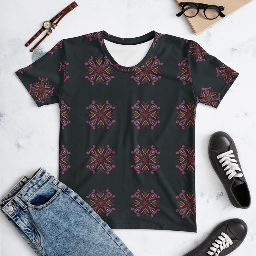Serpentine Eye AOP Women's T-Shirt mockup 1