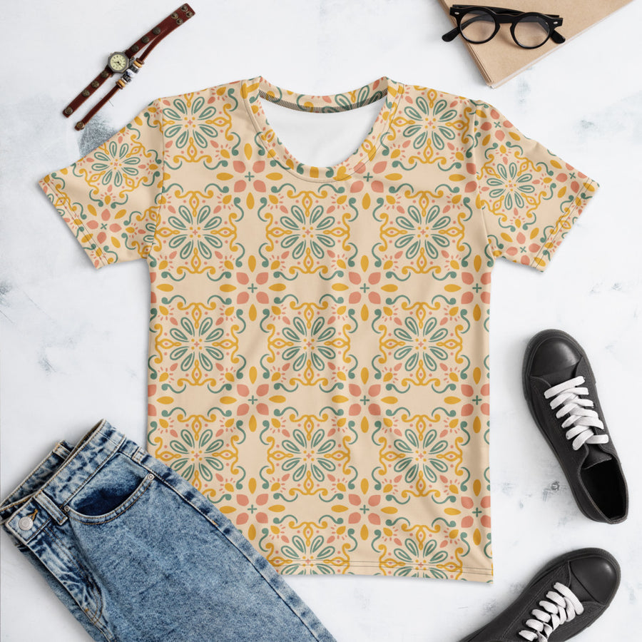 Folk Cross Tile AOP Women's T-Shirt mockup 1