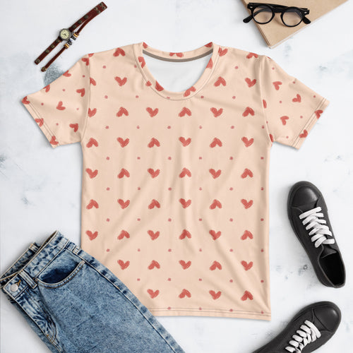 Delicate Romance 1 AOP Women's T-Shirt mockup 1 pattern preview