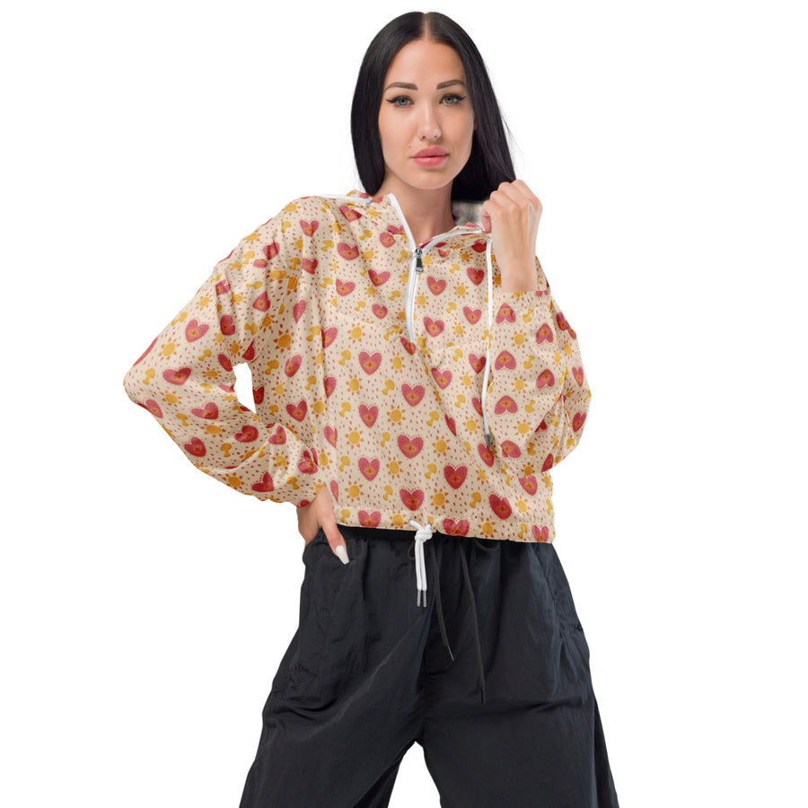 Shambahla Celestial Festival AOP Women's Cropped Windbreaker mockup 1