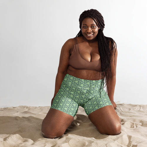 Coachella We Are One Mint AOP Biker Shorts mockup 1 pattern preview