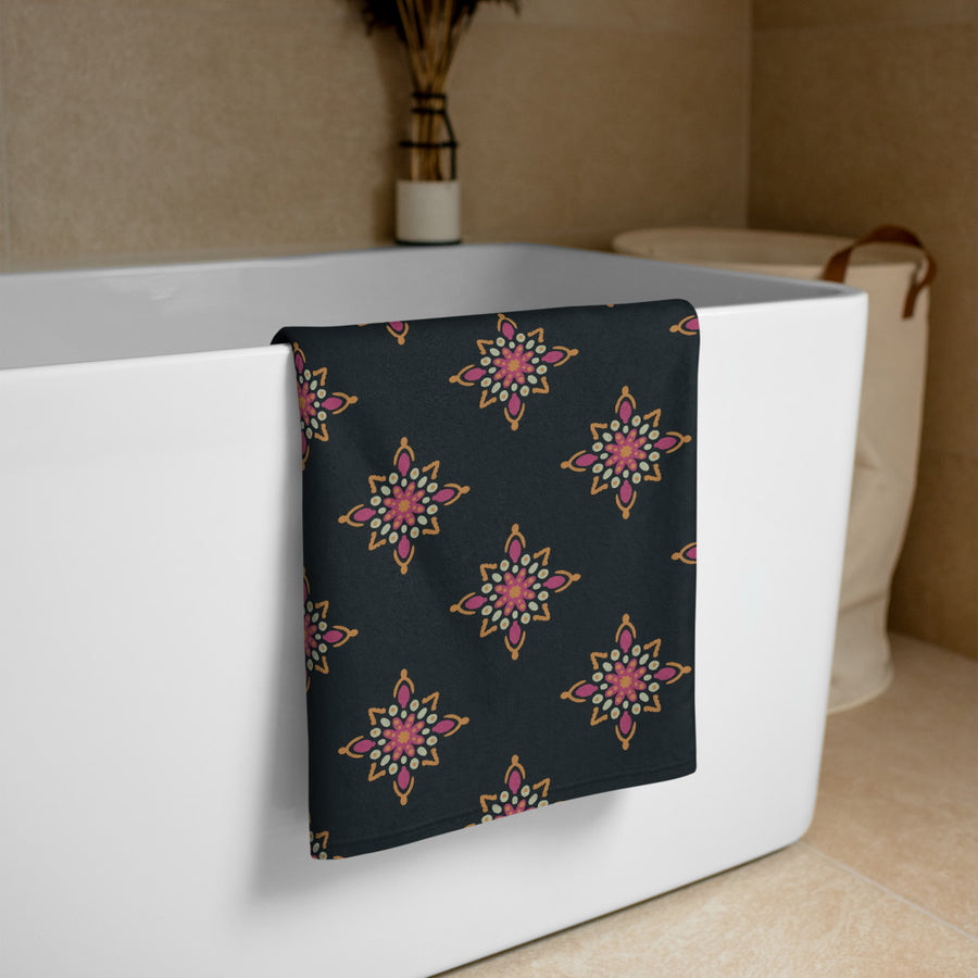 Dot Medallion Beach Towel mockup 1