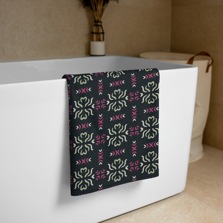 Sage Heart Cross Beach Towel mockup 1