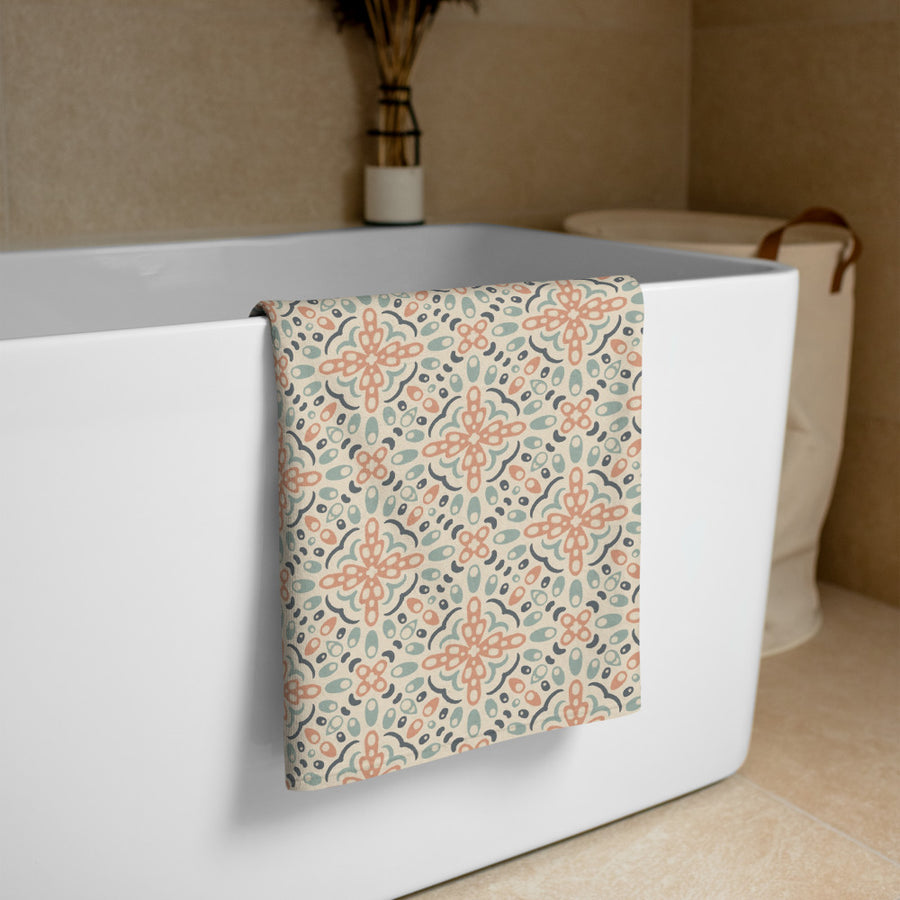 Dotwork Scatter Beach Towel mockup 1