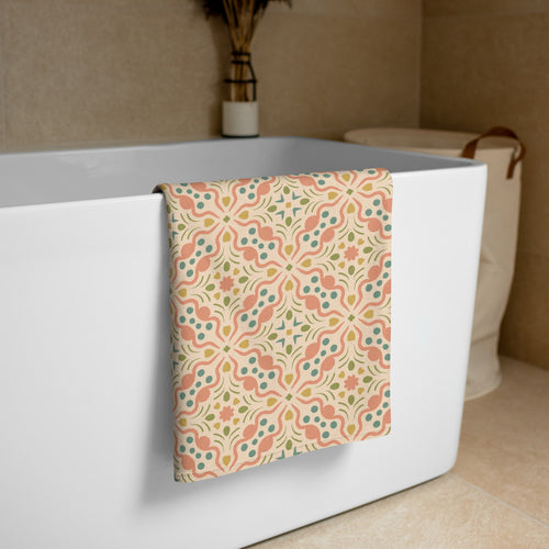 Serpentine Bloom Beach Towel mockup 1 pattern preview