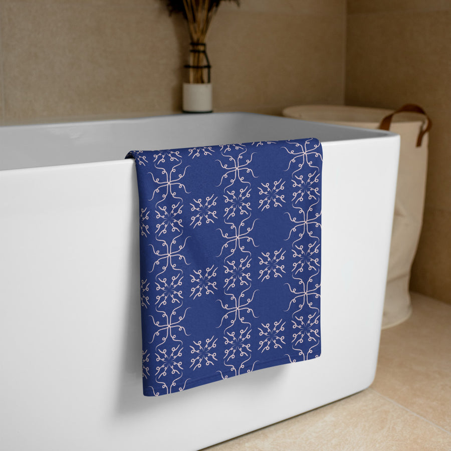 Curl Cross Beach Towel mockup 1