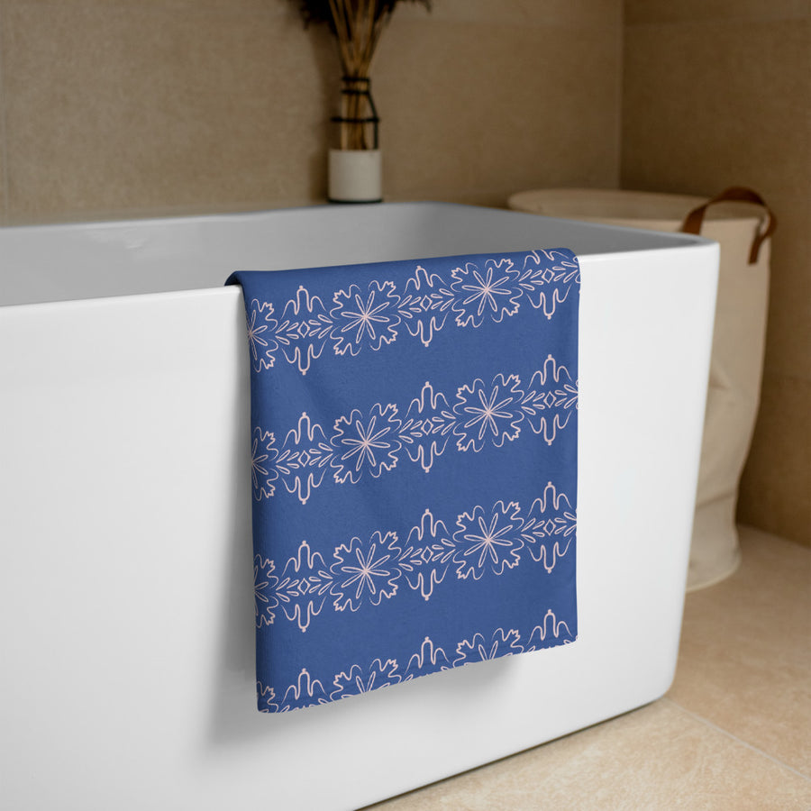 Leaf Damask Beach Towel mockup 1