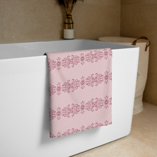 Rose Band Beach Towel mockup 1 pattern preview