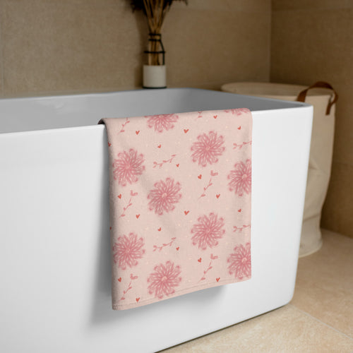 Delicate Romance 5 Beach Towel mockup 1 pattern preview