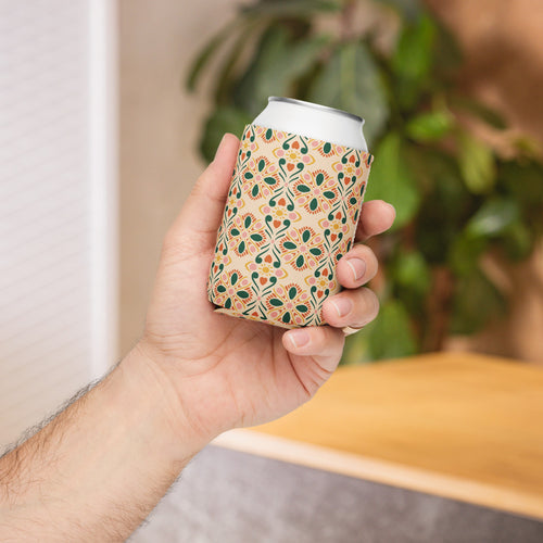 Sunheart Tile Can Cooler mockup 1 pattern preview