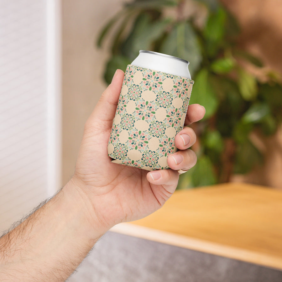 Rose Garden Tile Can Cooler mockup 1