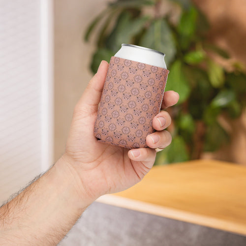 Mocha Butterfly Eye Can Cooler mockup 1 pattern preview