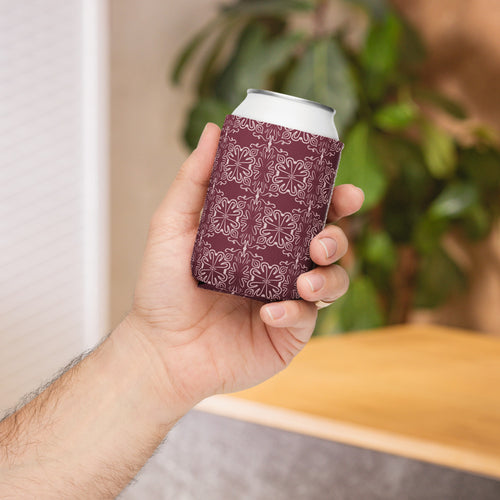 Crimson Garden Can Cooler mockup 1 pattern preview
