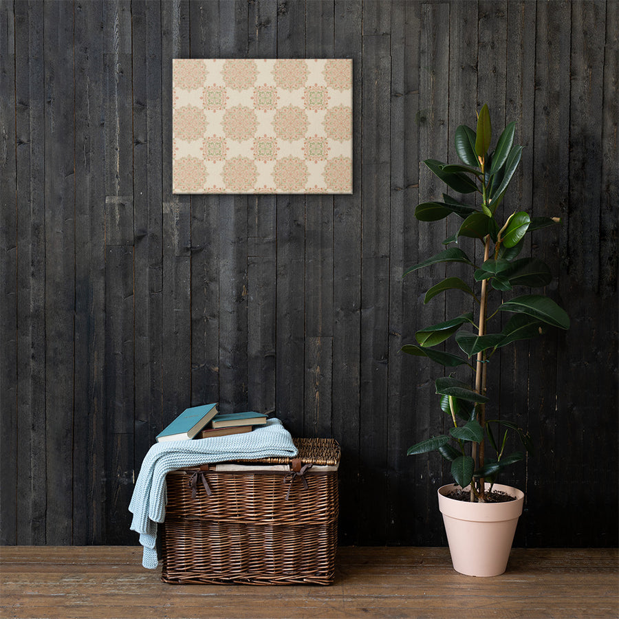 Peach Paisley Tile Canvas mockup 1