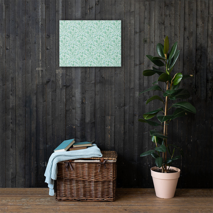 Teal Vine Damask Canvas mockup 1