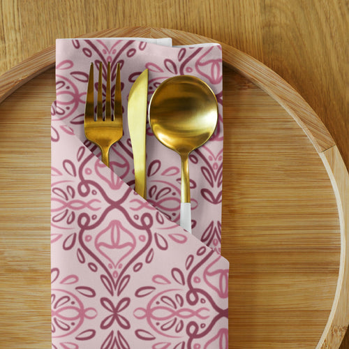 Rose Damask Cloth Napkin Set mockup 1 pattern preview