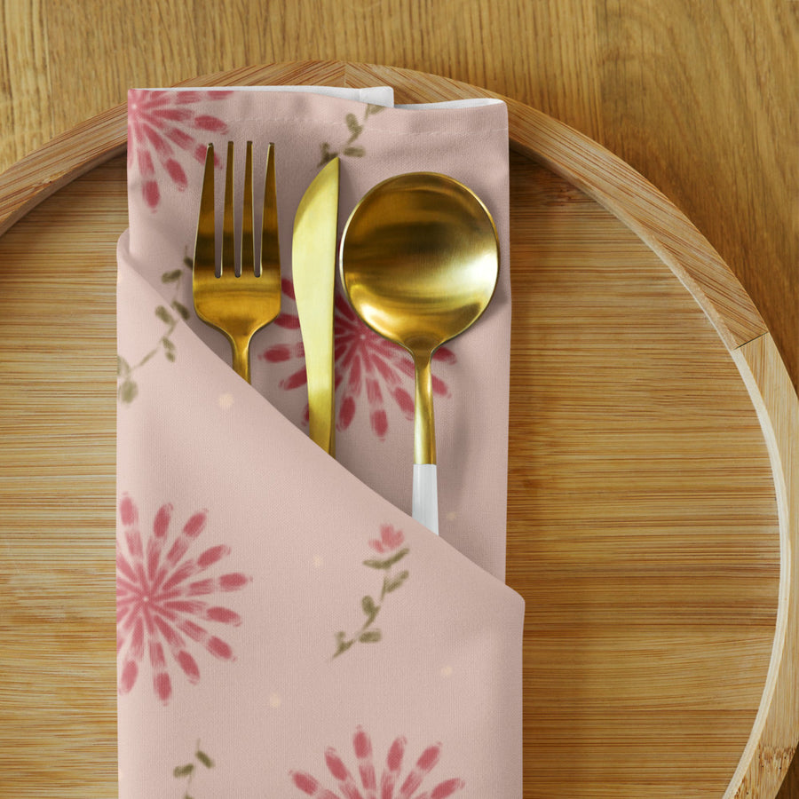 Delicate Romance 4 Cloth Napkin Set mockup 1