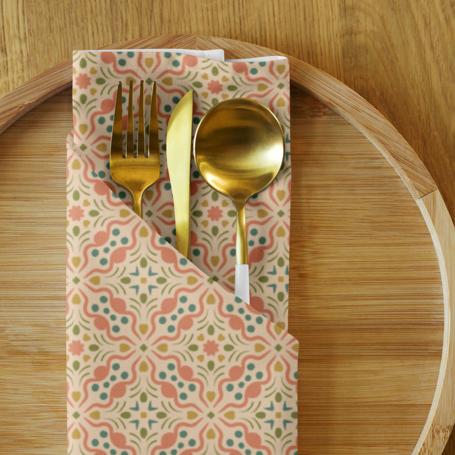 Serpentine Bloom Cloth Napkin Set mockup 1