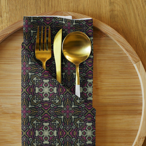 Psychedelic Damask Cloth Napkin Set mockup 1 pattern preview