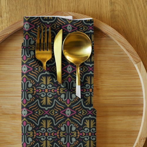Dark Folk Eye Cloth Napkin Set mockup 1 pattern preview