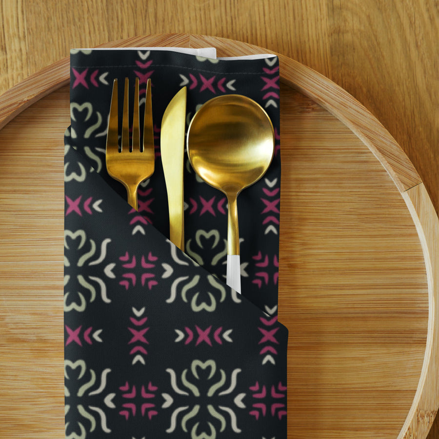 Sage Heart Cross Cloth Napkin Set mockup 1