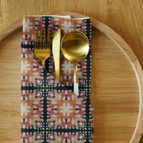 Inkblot Medallion Cloth Napkin Set mockup 1 pattern preview