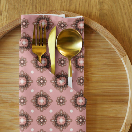 Mocha Medallion Cloth Napkin Set mockup 1 pattern preview