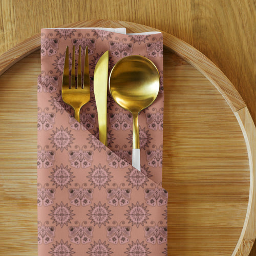 Mocha Butterfly Eye Cloth Napkin Set mockup 1 pattern preview