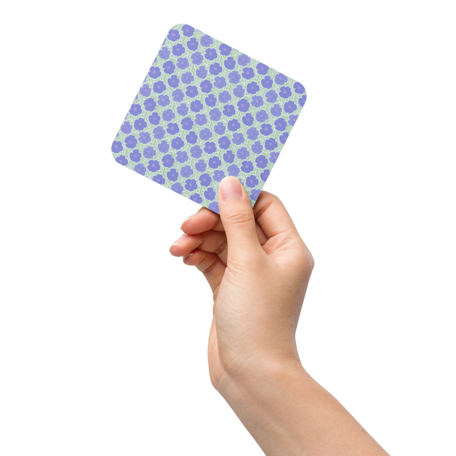 Periwinkle Poppy Vine Coaster mockup 1