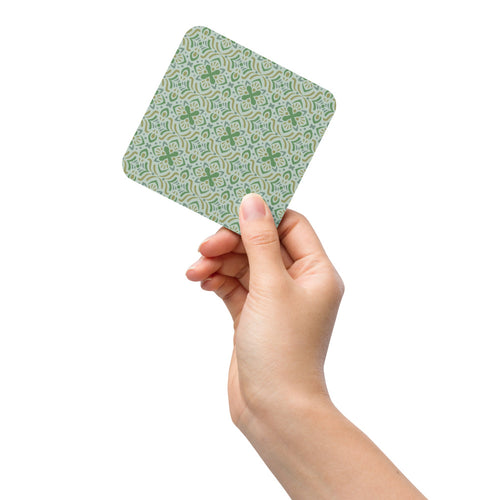 Mint Folk Coaster mockup 1 pattern preview