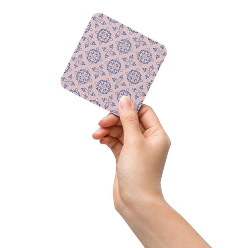 Cobalt Tulip Coaster mockup 1 pattern preview