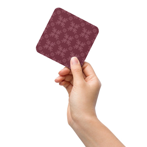 Burgundy Daisy Coaster mockup 1 pattern preview