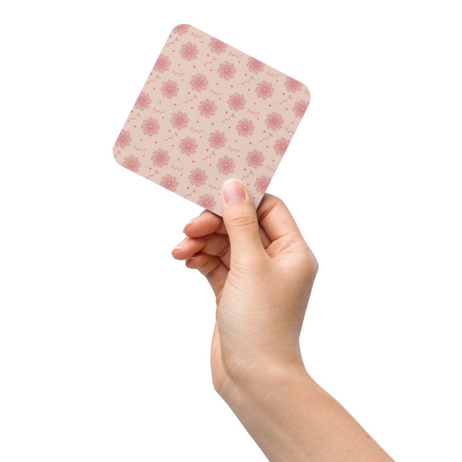 Delicate Romance 5 Coaster mockup 1