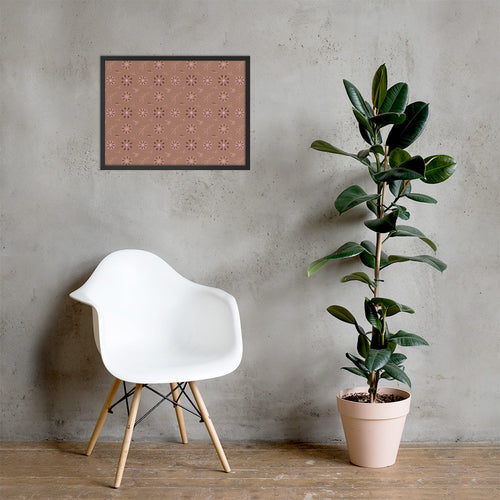 Mocha Botanical Framed Matte Poster mockup 1 pattern preview