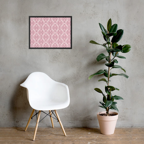 Rose Damask Framed Matte Poster mockup 1 pattern preview