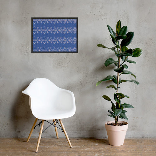 Leaf Damask Framed Matte Poster mockup 1 pattern preview
