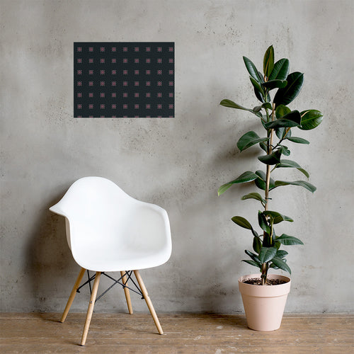Pink Dot Flower Matte Poster mockup 1 pattern preview