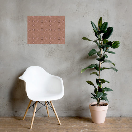 Mocha Botanical Matte Poster mockup 1 pattern preview