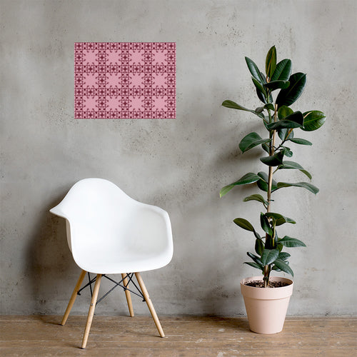 Crimson Scrollwork Matte Poster mockup 1 pattern preview