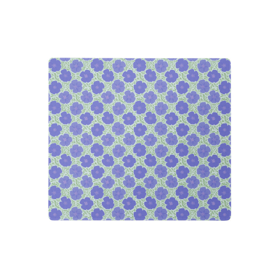 Periwinkle Poppy Vine Mouse Pad mockup 1