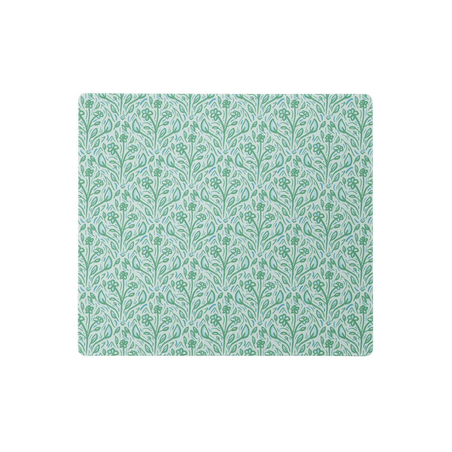Teal Vine Damask Mouse Pad mockup 1