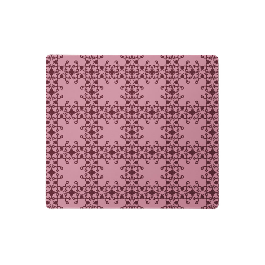 Crimson Scrollwork Mouse Pad mockup 1